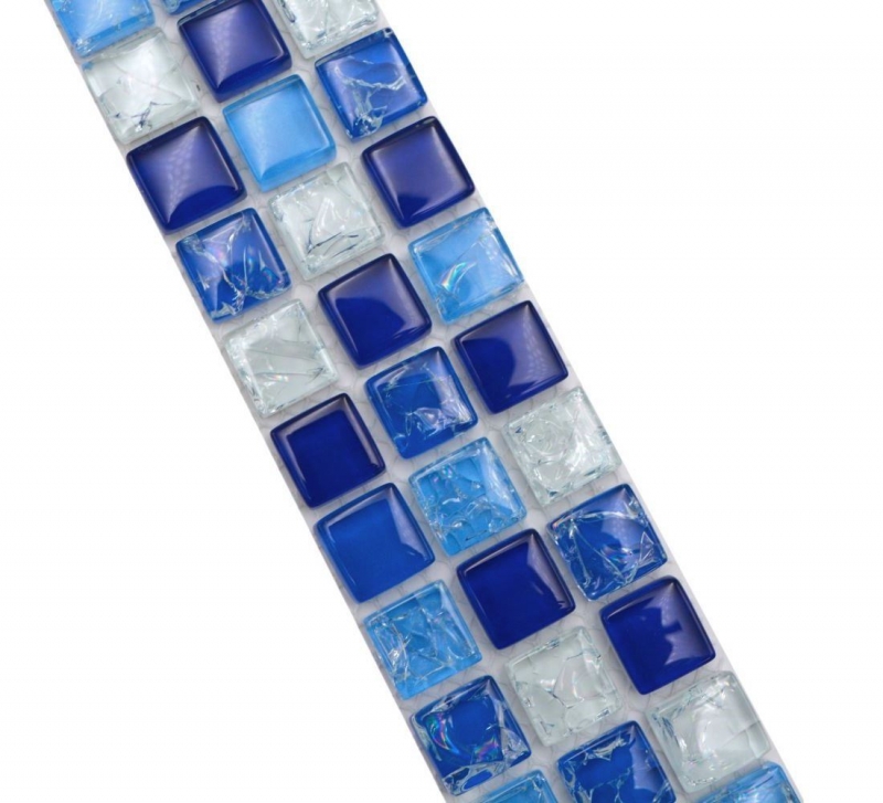 Frontera Frontera mosaico mezcla blanco azul brillante mosaico azulejo cocina pared azulejo espejo baño ducha pared MOS92BOR-0104_f