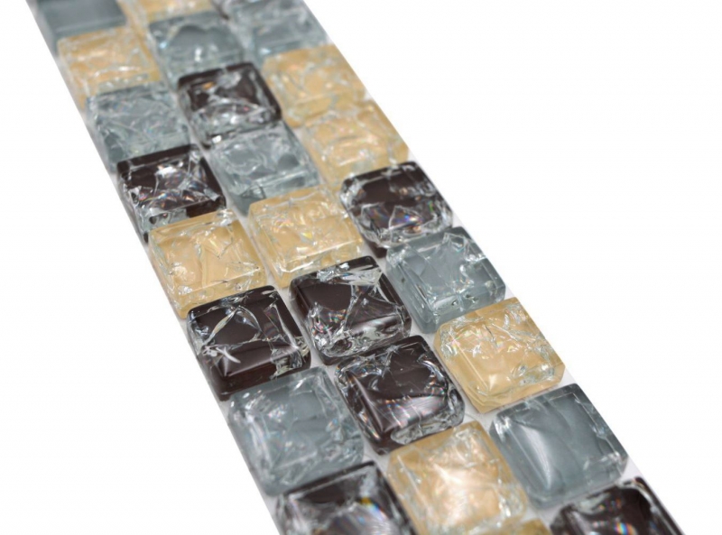 Frontera Frontera mosaico mezcla azul beige marrón brillante mosaico azulejo cocina pared azulejo espejo baño ducha pared MOS92BOR-1302_f