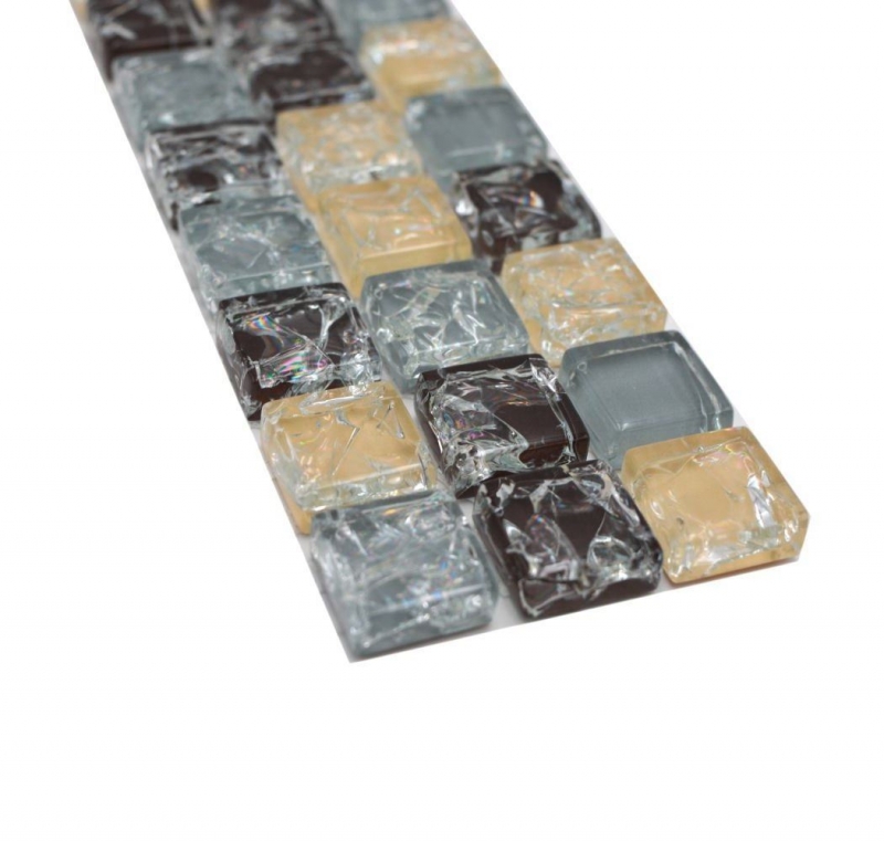 Frontera Frontera mosaico mezcla azul beige marrón brillante mosaico azulejo cocina pared azulejo espejo baño ducha pared MOS92BOR-1302_f
