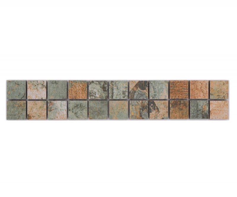 Borde Mezcla de mosaico beige/marrón/verde mate aspecto alfombra mosaico azulejo pared cocina espejo baño ducha pared MOS18BOR-25CB_f