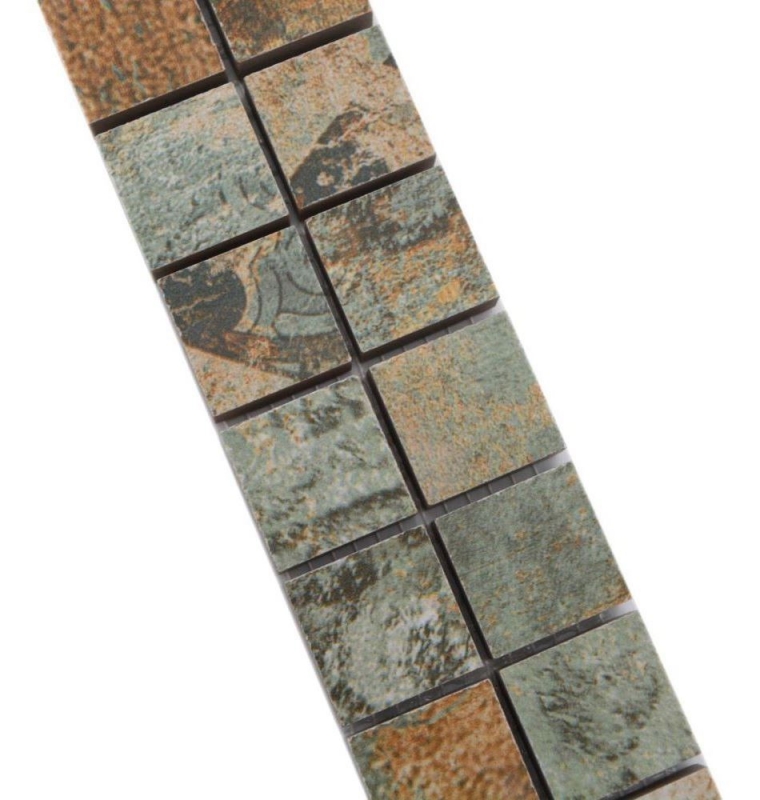 Borde Mezcla de mosaico beige/marrón/verde mate aspecto alfombra mosaico azulejo pared cocina espejo baño ducha pared MOS18BOR-25CB_f