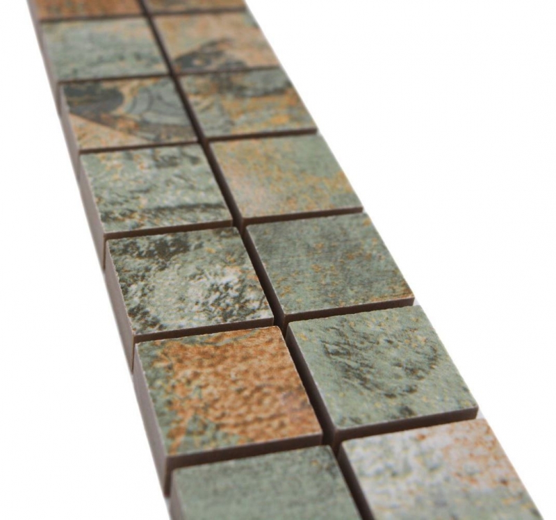 Borde Mezcla de mosaico beige/marrón/verde mate aspecto alfombra mosaico azulejo pared cocina espejo baño ducha pared MOS18BOR-25CB_f