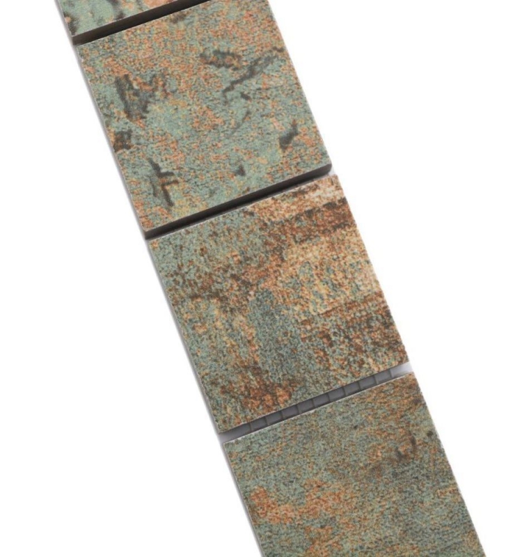 Borde Mezcla de mosaico beige/marrón/verde mate aspecto alfombra mosaico azulejo pared cocina espejo baño ducha pared MOS14BOR-47CB_f