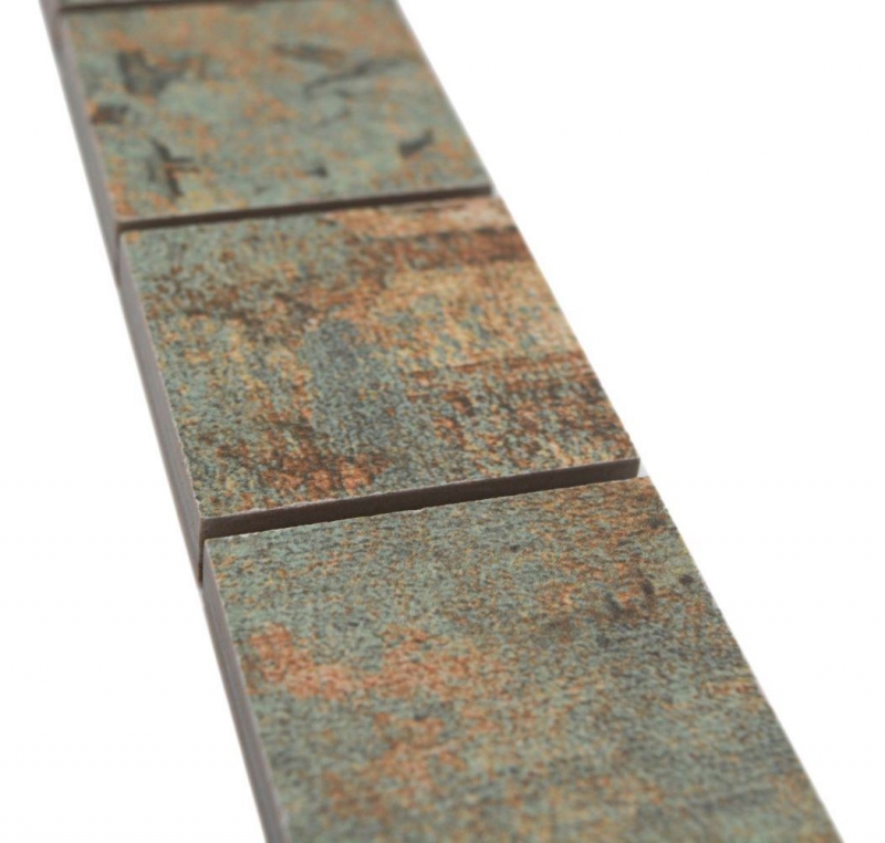 Borde Mezcla de mosaico beige/marrón/verde mate aspecto alfombra mosaico azulejo pared cocina espejo baño ducha pared MOS14BOR-47CB_f