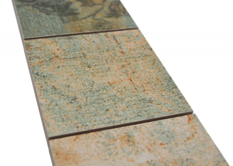 Borde Mezcla de mosaico beige/marrón/verde mate aspecto alfombra mosaico azulejo pared cocina espejo baño ducha pared MOS23BOR-95CB_f