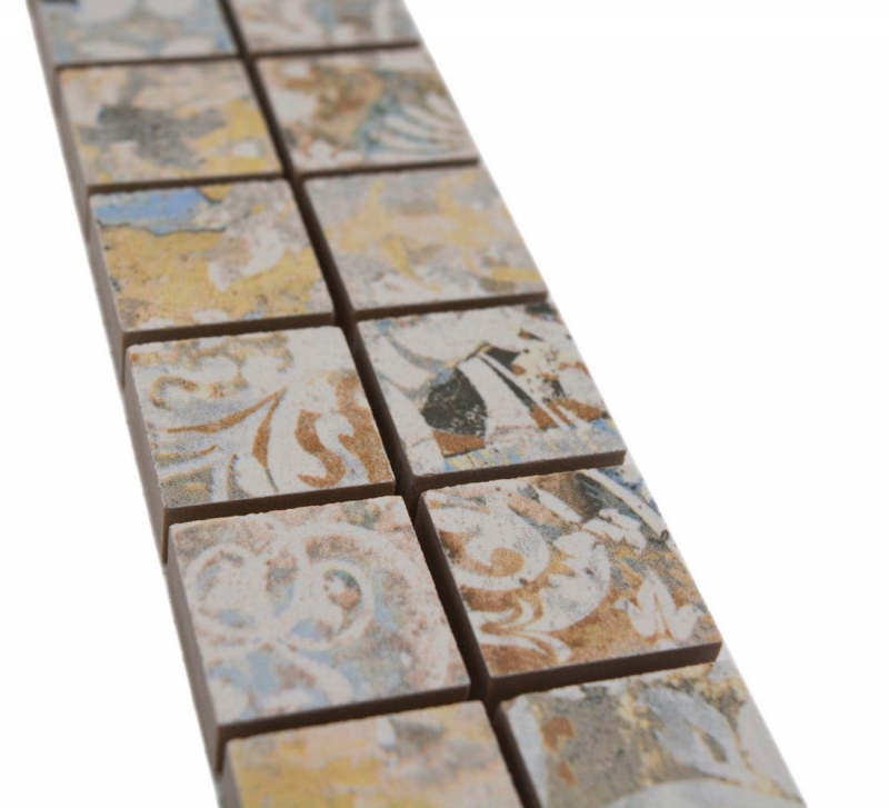 Border Border mosaico mixto claro multicolor mate aspecto alfombra mosaico azulejo pared cocina azulejo espejo baño ducha pared MOS18BOR-25CS_f