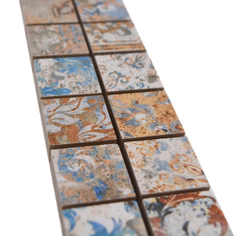 Borde Borde mosaico mezcla fuerte multicolor mate alfombra aspecto mosaico azulejo cocina pared azulejo espejo baño ducha pared MOS18BOR-25CV_f