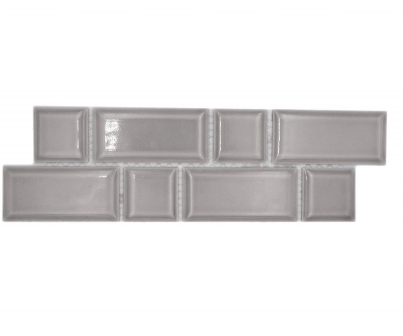 Borde Borde mosaico gris brillante metro mirada mosaico azulejo pared de la cocina azulejo espejo baño ducha pared MOS26BORWM-0202_f