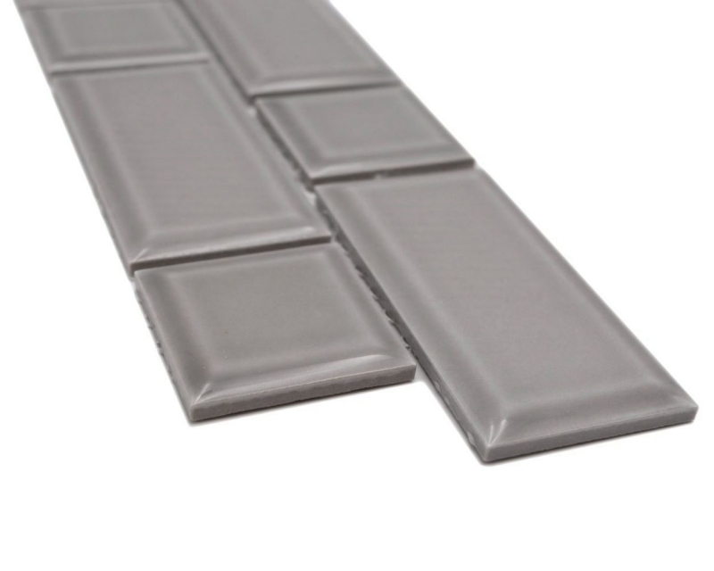 Borde Borde mosaico gris brillante metro mirada mosaico azulejo pared de la cocina azulejo espejo baño ducha pared MOS26BORWM-0202_f