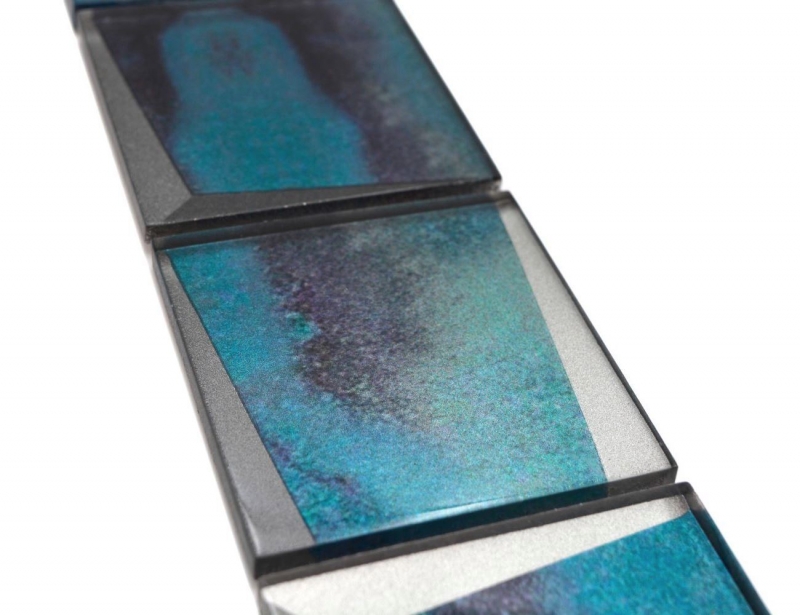Borde Borde mosaico azul brillante 3D mirada mosaico azulejo cocina pared azulejo espejo baño ducha pared MOS88BOR-XB10_f