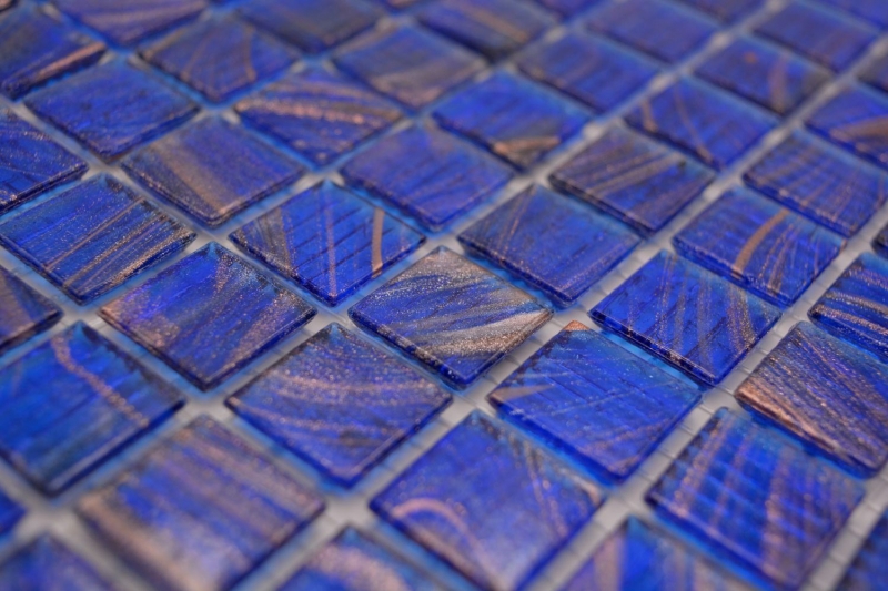 Mosaico de vidrio mosaico azulejo azul señal azul cobre brillante piscina mirada mosaico azulejo cocina pared azulejo espejo baño ducha pared MOS230-G17_f