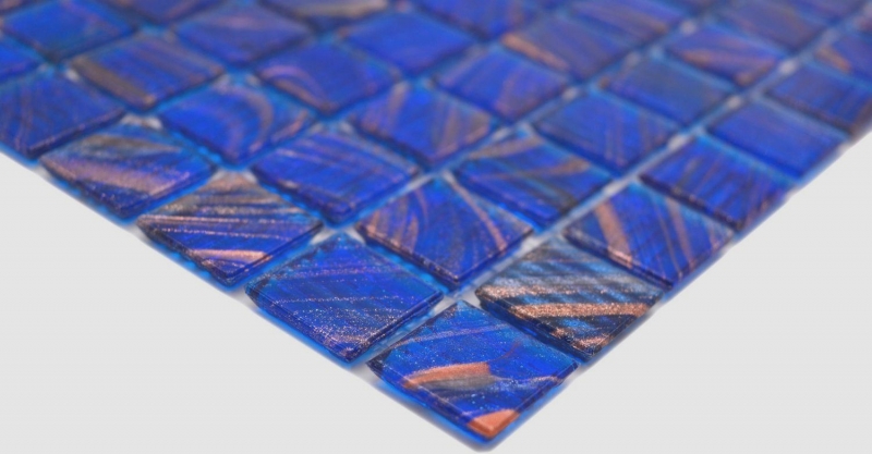 Mosaico de vidrio mosaico azulejo azul señal azul cobre brillante piscina mirada mosaico azulejo cocina pared azulejo espejo baño ducha pared MOS230-G17_f