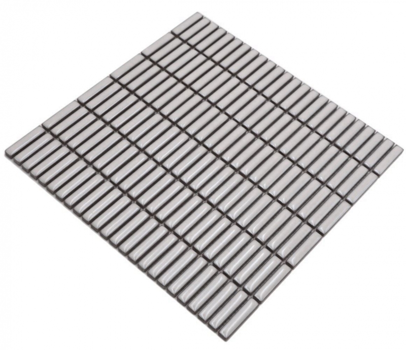 Muestra de mano cerámica mosaico varillas retro vintage 50s 60s correas viejo blanco brillante MOS24-BM3_m