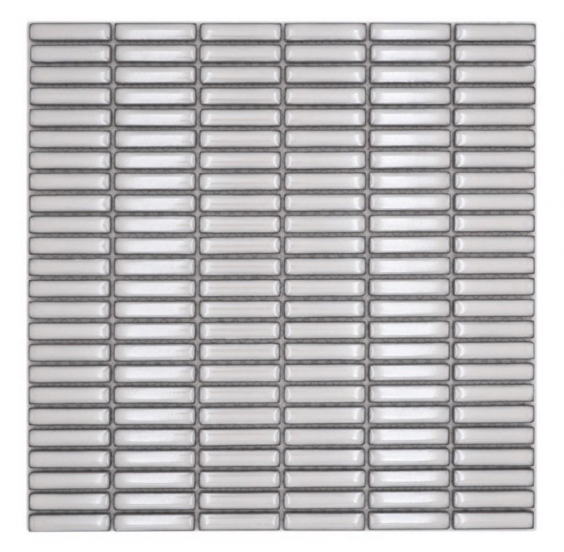 Muestra de mano cerámica mosaico varillas retro vintage 50s 60s correas viejo blanco brillante MOS24-BM3_m