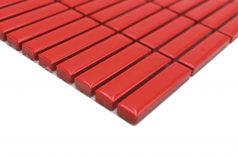 Muestra de mano cerámica mosaico varillas retro vintage 50s 60s correas rojo brillante MOS24-BM7_m