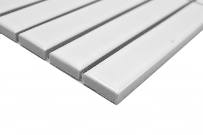 Muestra de mano cerámica mosaico varillas Modern Art blanco brillante MOS24-S10_m