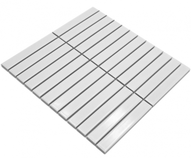 Muestra de mano cerámica mosaico varillas Modern Art blanco brillante MOS24-S10_m