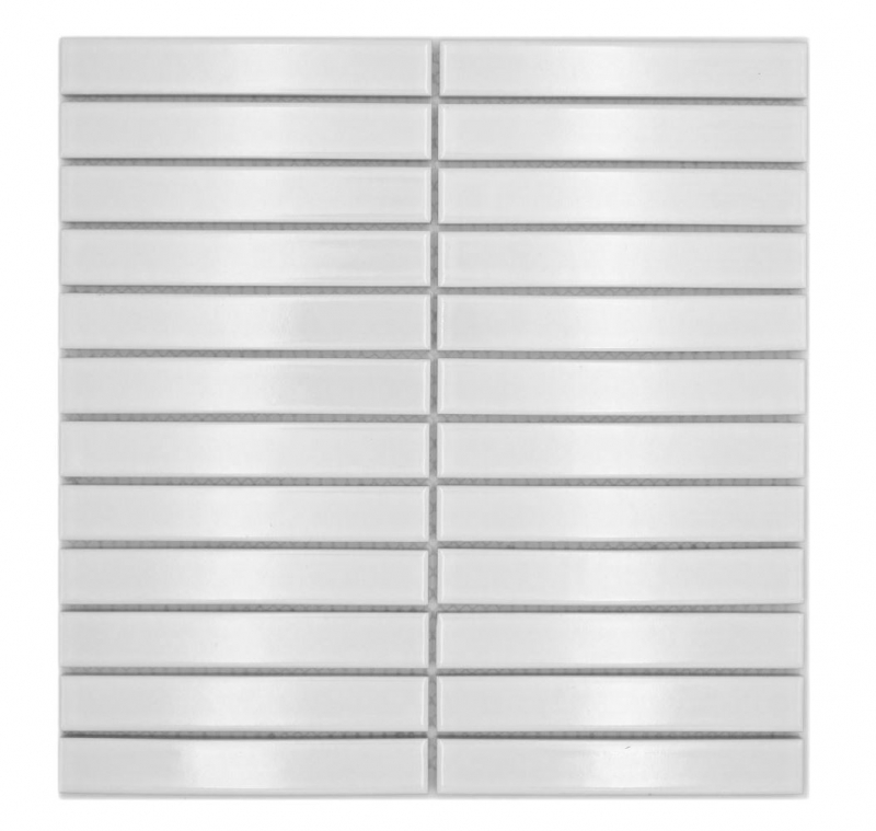 Muestra de mano cerámica mosaico varillas Modern Art blanco brillante MOS24-S10_m