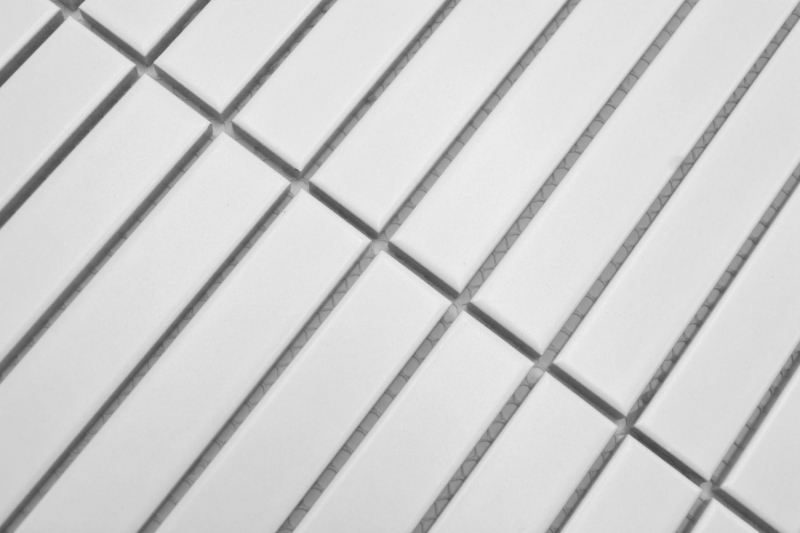 Muestra de mano cerámica mosaico varillas Modern Art blanco mate MOS24-S20_m