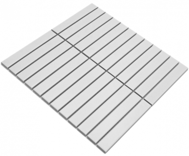 Muestra de mano cerámica mosaico varillas Modern Art blanco mate MOS24-S20_m