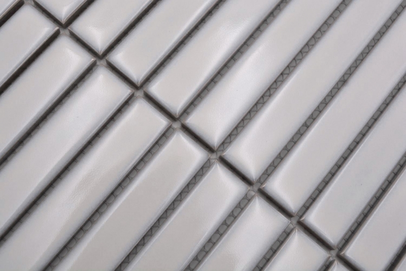 Muestra de mano mosaico de cerámica varillas Modern Art blanco antiguo brillante MOS24-S30_m