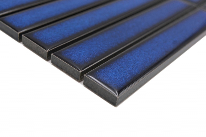 Muestra de mano cerámica mosaico varillas Modern Art azul cobalto brillante MOS24-S40_m