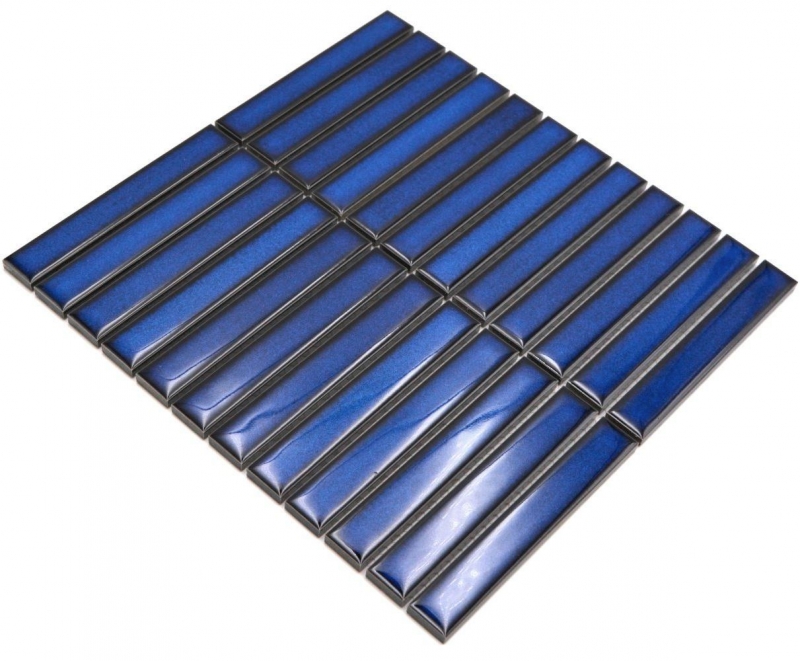 Muestra de mano cerámica mosaico varillas Modern Art azul cobalto brillante MOS24-S40_m