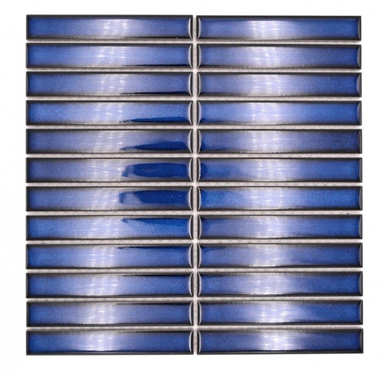 Muestra de mano cerámica mosaico varillas Modern Art azul cobalto brillante MOS24-S40_m