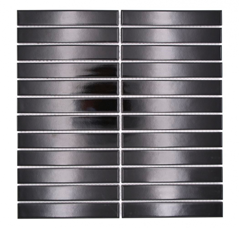 Muestra de mano cerámica mosaico varillas Modern Art negro brillante MOS24-S50_m