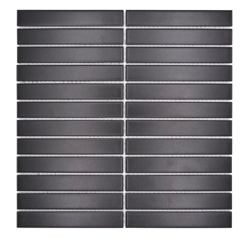 Muestra de mano cerámica mosaico varillas Modern Art negro mate MOS24-S60_m