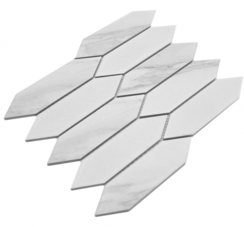 Muestra de mano cerámica mosaico azulejo hexágono hexágono Cararra blanco gris mate MOS13-L1102_m