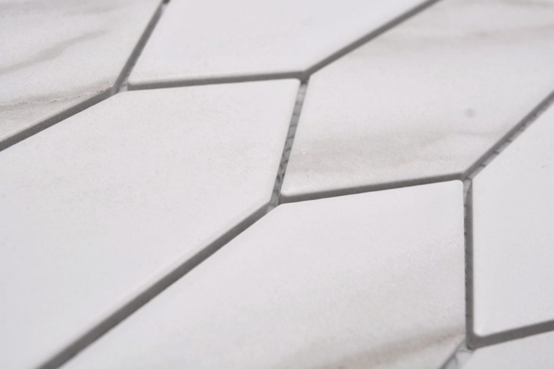 Muestra de mano mosaico cerámico Hexágono hexágono Calacatta blanco gris-marrón mate MOS13-L1112_m
