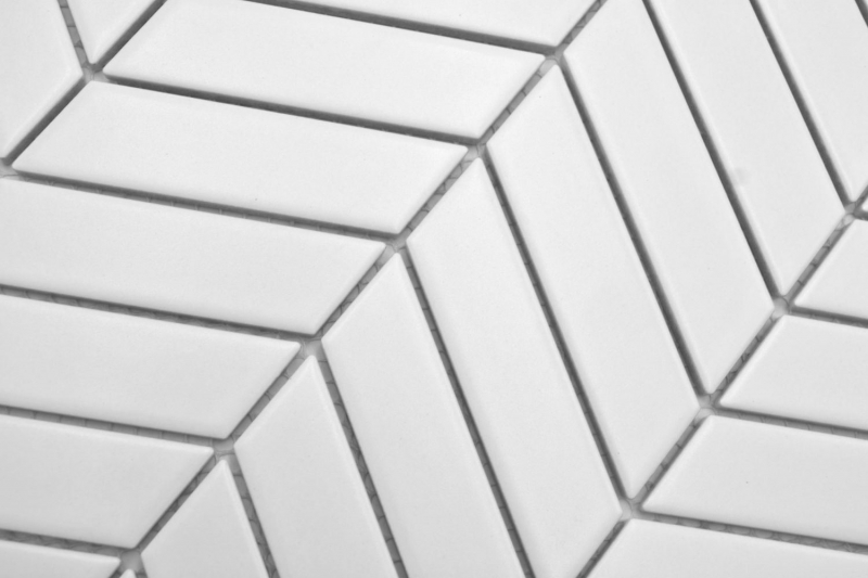 Muestra de mano mosaico cerámico espiga uni blanco mate MOS24-EV21_m