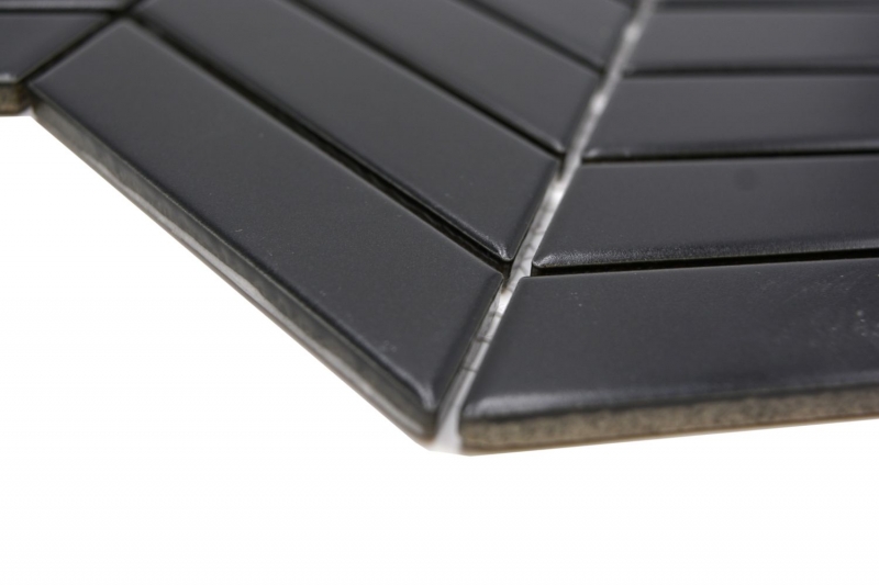 Muestra de mano mosaico cerámico espiga uni negro mate MOS24-EV29_m