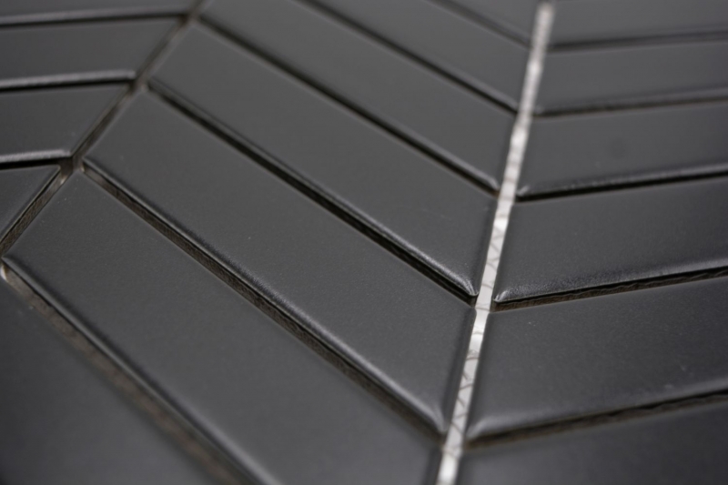 Muestra de mano mosaico cerámico espiga uni negro mate MOS24-EV29_m