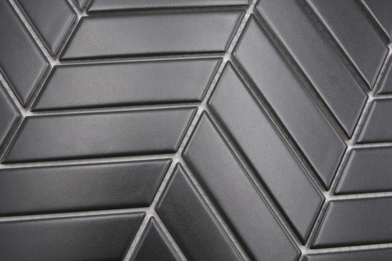 Muestra de mano mosaico cerámico espiga uni negro mate MOS24-EV29_m