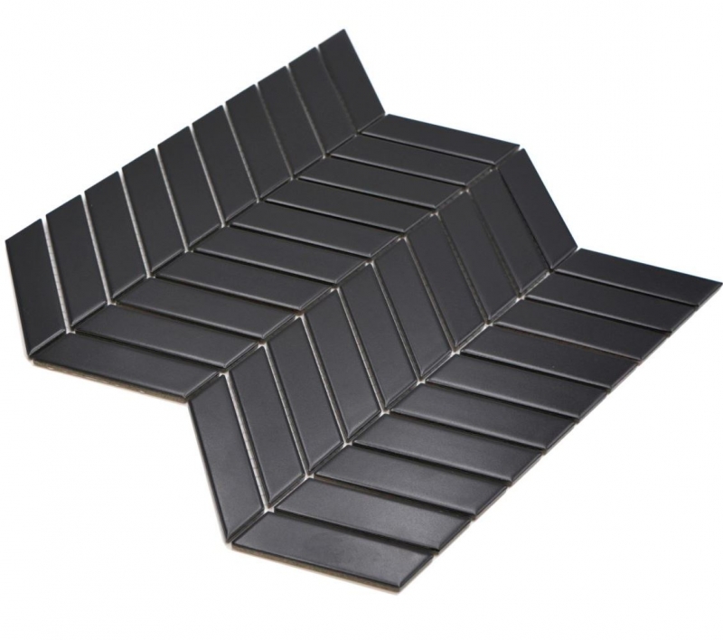 Muestra de mano mosaico cerámico espiga uni negro mate MOS24-EV29_m