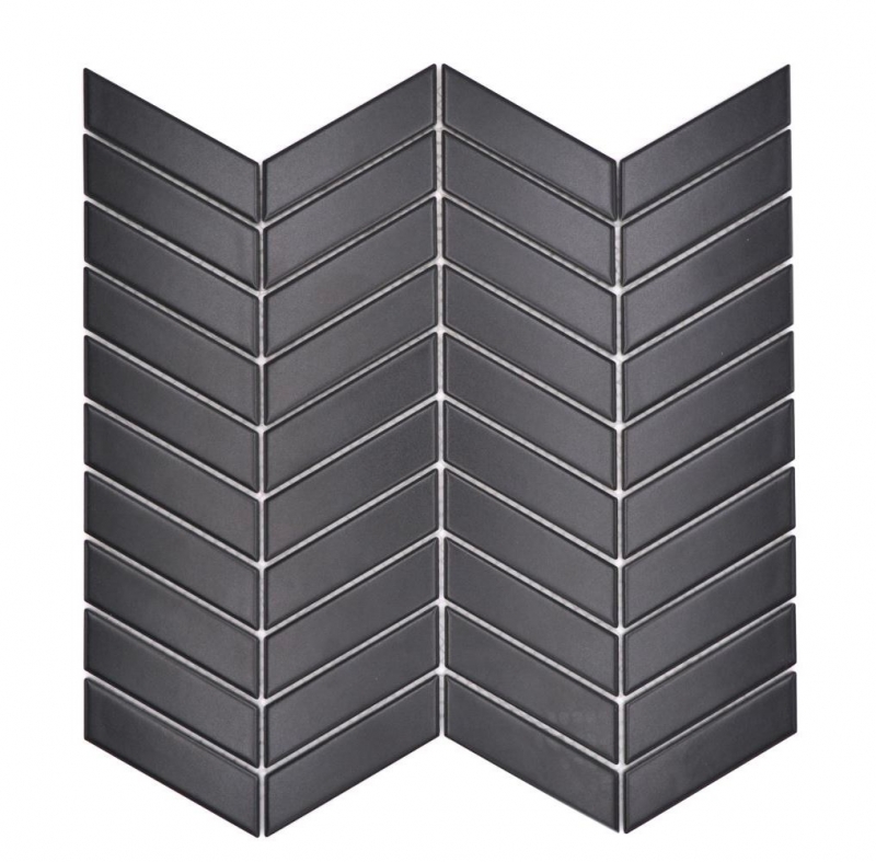 Muestra de mano mosaico cerámico espiga uni negro mate MOS24-EV29_m