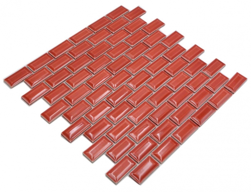 Muestra de mano cerámica mosaico azulejo ladrillo enlace compuesto uni rojo MOS26-0912_m