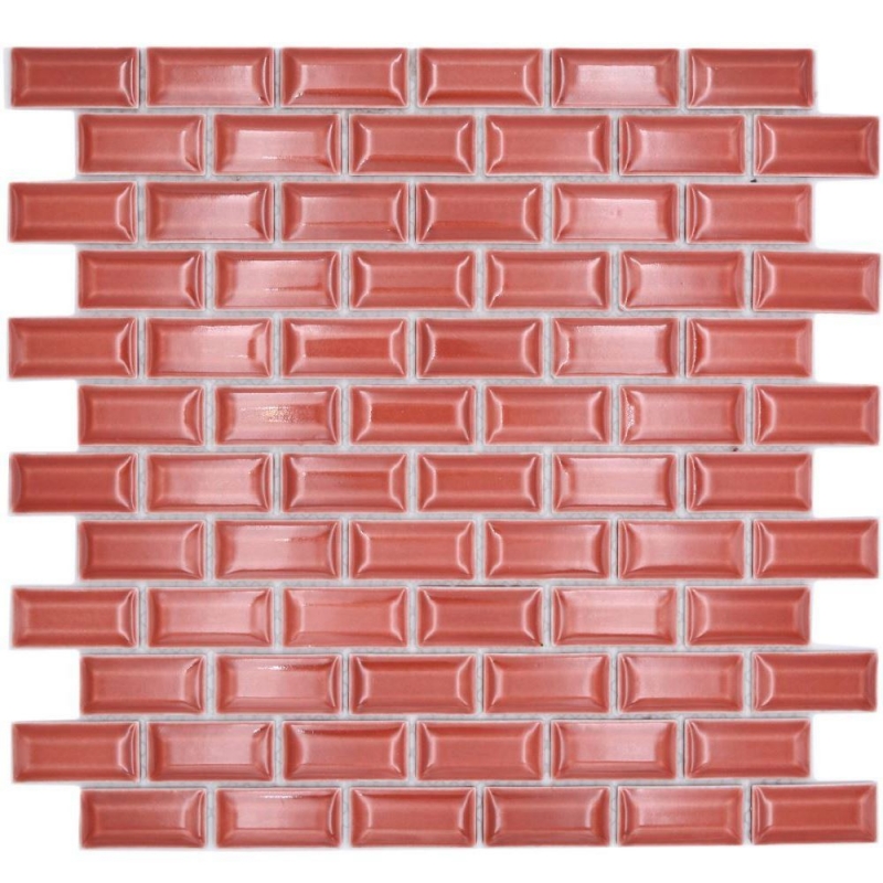 Muestra de mano cerámica mosaico azulejo ladrillo enlace compuesto uni rojo MOS26-0912_m
