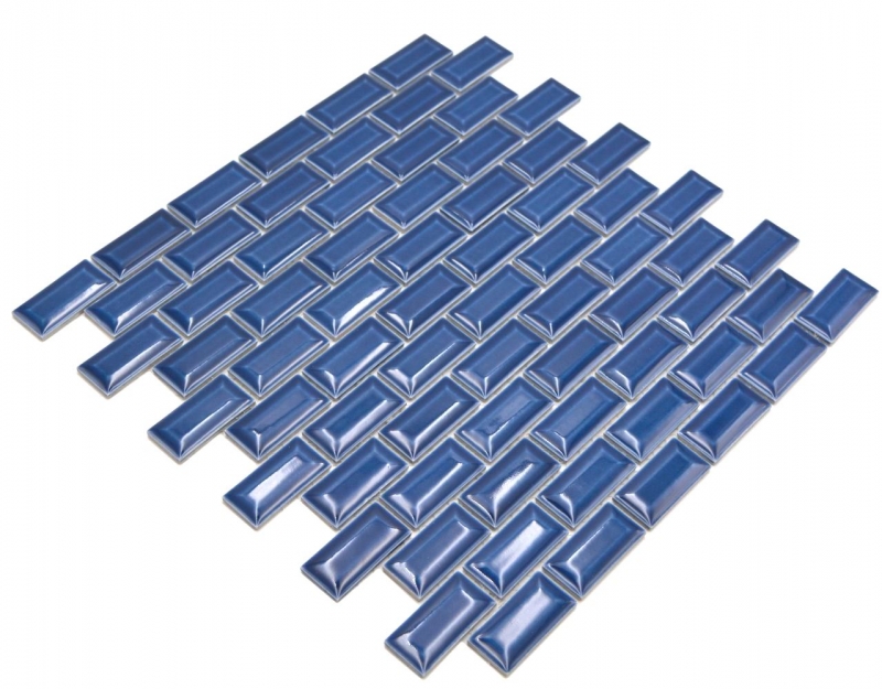 Muestra de la mano de cerámica azulejo de mosaico de albañilería compuesto uni cobalto azul MOS26-0414_m
