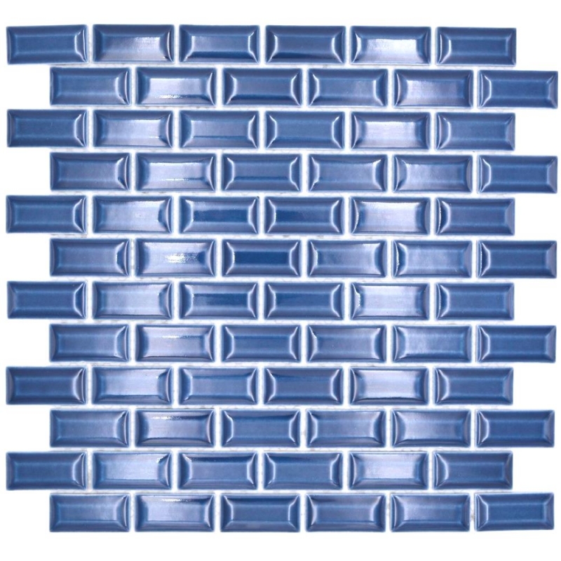 Muestra de la mano de cerámica azulejo de mosaico de albañilería compuesto uni cobalto azul MOS26-0414_m