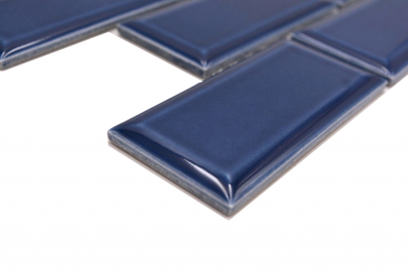 Muestra de mano mosaico cerámico Metro composite look uni azul cobalto MOS24-04K_m