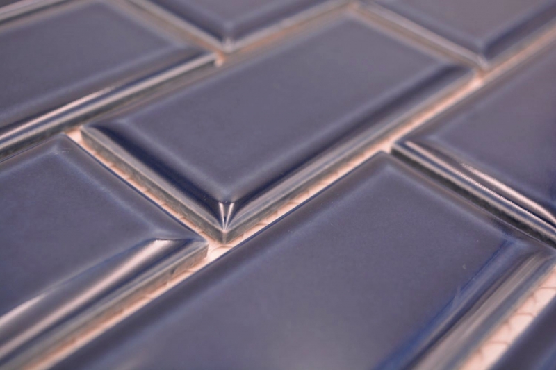 Muestra de mano mosaico cerámico Metro composite look uni azul cobalto MOS24-04K_m