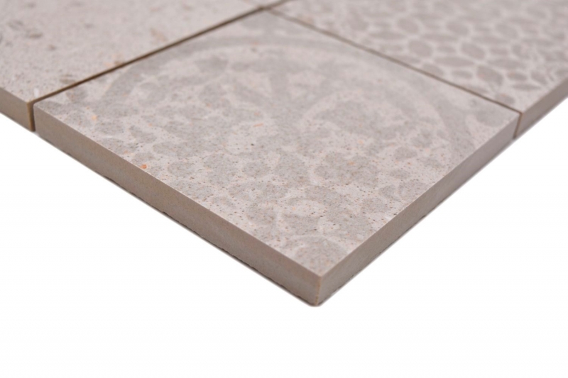 Muestrario de mano mosaico cerámico gres porcelánico gris claro beige estampado MOS23-B5_m