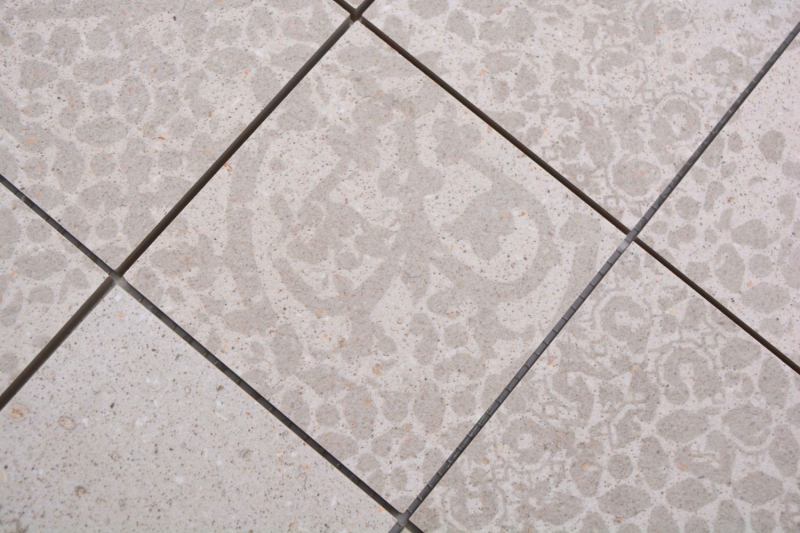 Muestrario de mano mosaico cerámico gres porcelánico gris claro beige estampado MOS23-B5_m