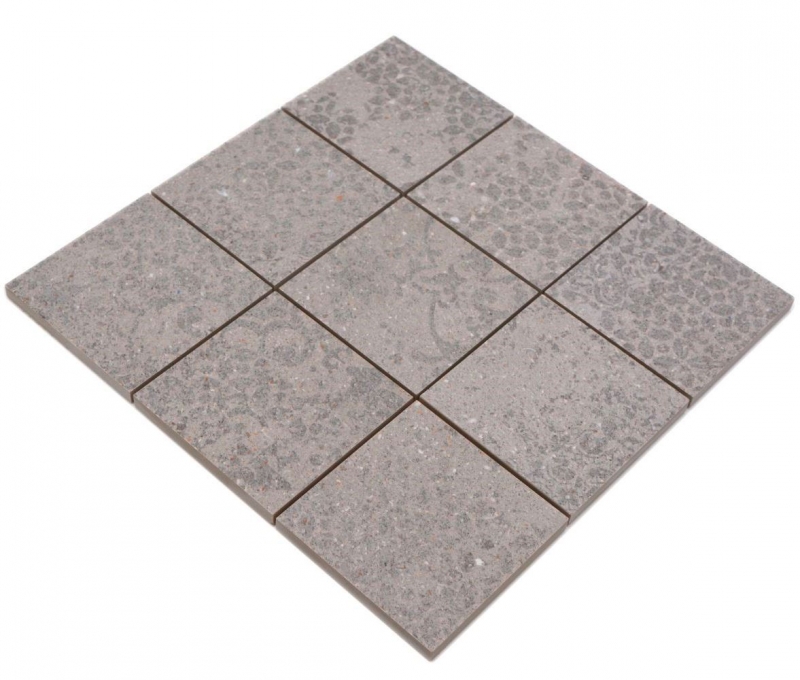 Muestrario de mano mosaico cerámico gres porcelánico gris claro antracita estampado MOS23-G7_m