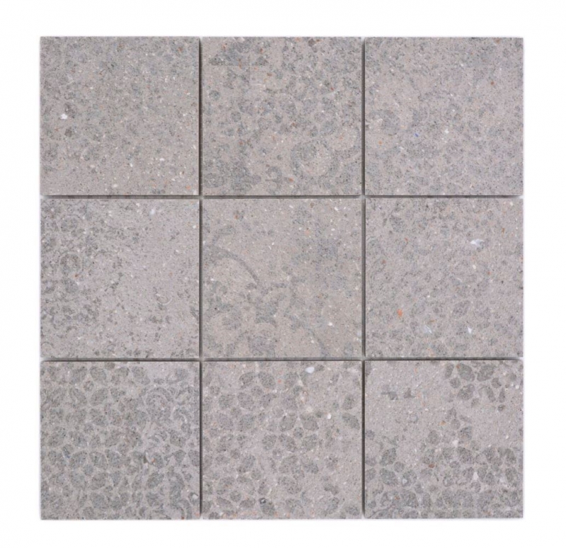 Muestrario de mano mosaico cerámico gres porcelánico gris claro antracita estampado MOS23-G7_m