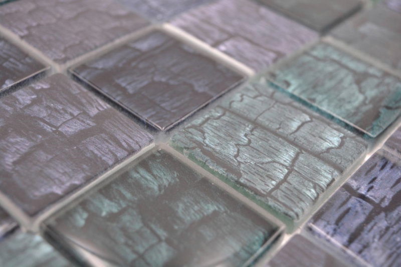 Muestra de mano mosaico de vidrio mosaico azulejo aspecto piedra bosque verde oscuro negro antracita MOS88-59P_m