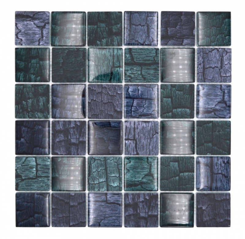 Muestra de mano mosaico de vidrio mosaico azulejo aspecto piedra bosque verde oscuro negro antracita MOS88-59P_m